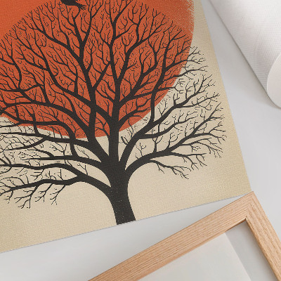 Poster auf leinwand Baum und Vögel