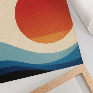 Poster-Kunstdruck mit sonniger Landschaft