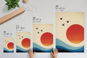 Poster-Kunstdruck mit sonniger Landschaft