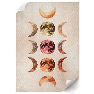 Kunstdruckposter mit Motiv der Mondphasen