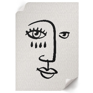 Kunstdruck auf Leinwand mit abstraktem Gesicht