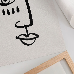 Kunstdruck auf Leinwand mit abstraktem Gesicht