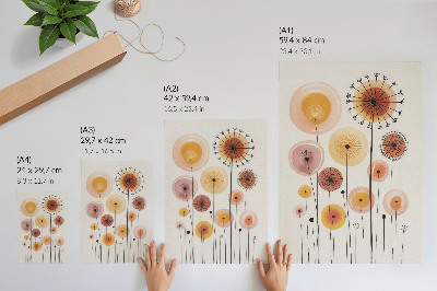 Poster auf leinwand Pastellfarbene Löwenzahnblüten