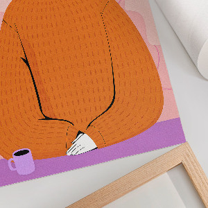 Wandposter mit dem Motiv „Beim Kaffee sitzen“