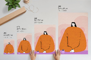 Wandposter mit dem Motiv „Beim Kaffee sitzen“
