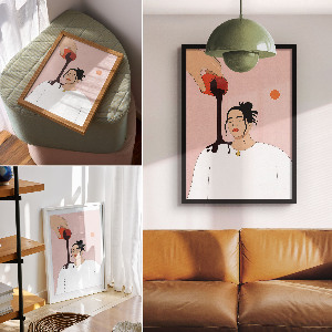 Kunstdruck-Poster mit Motiv 'Kaffee einschenken'