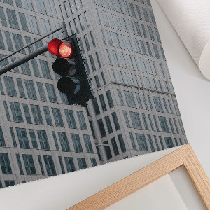 Poster auf Leinwand mit Verkehrsampel-Motiv