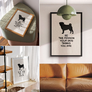 Kunstdruck-Poster mit Motiv 'Motivation und der Hund'