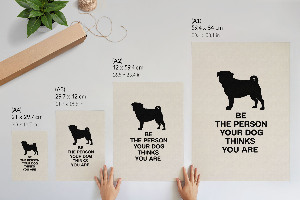 Kunstdruck-Poster mit Motiv 'Motivation und der Hund'