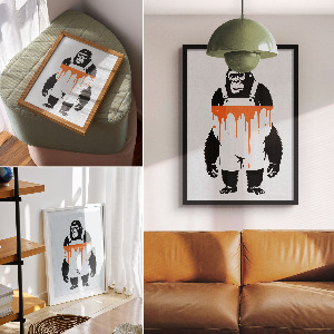 Poster auf Leinwand mit Gorilla-Graffiti