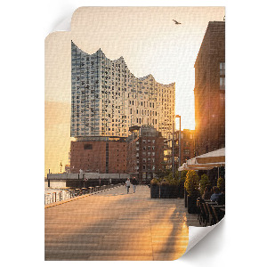 Poster-Kunstdruck mit Sonnenuntergang