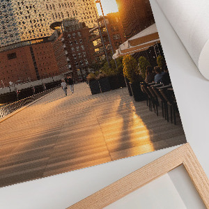 Poster-Kunstdruck mit Sonnenuntergang