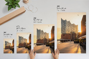 Poster-Kunstdruck mit Sonnenuntergang
