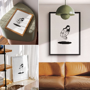 Plagát do izby Žena nad dierou