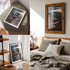 Poster auf Leinwand mit Waldfeuer-Motiv