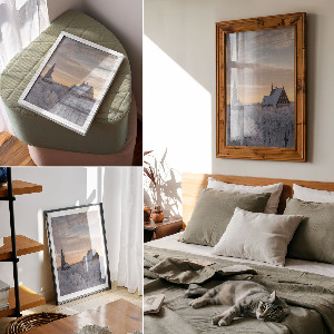 Wandposter mit Winterlandschaft