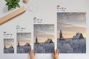Wandposter mit Winterlandschaft