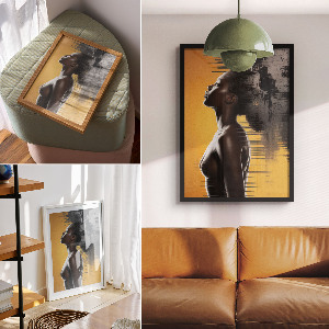Kunstdruck auf Leinwand mit Darstellung einer dunkelhäutigen Frau