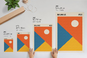 Wandposter mit Bauhaus-Illustration