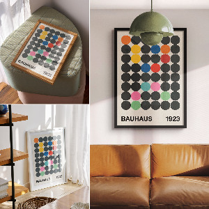 Kunstdruckposter mit Bauhaus-Abstraktion