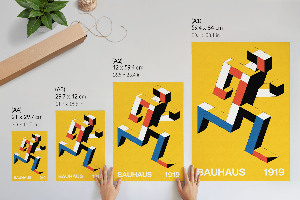Retro-Poster im Bauhaus-Design