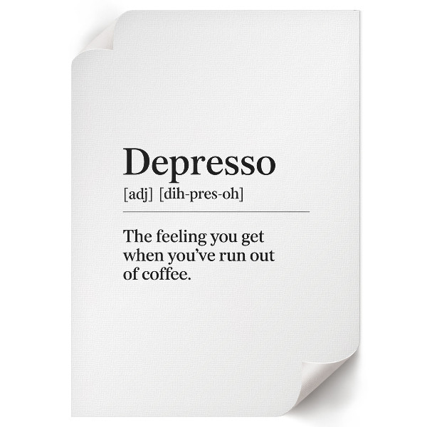 Poster auf Leinwand mit Definition von Depression