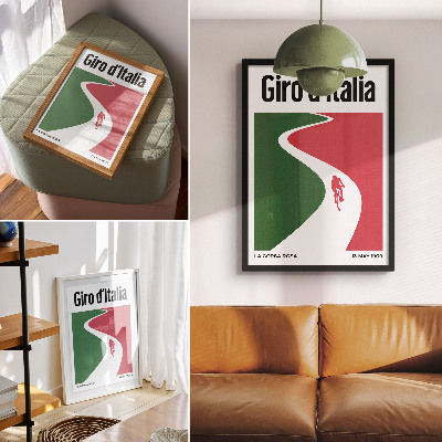 Poster kunstdruck Radrennen