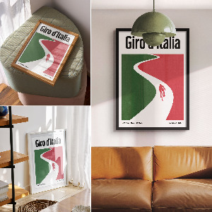 Poster kunstdruck Radrennen