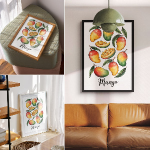 Kunstdruck auf Leinwand mit Motiv einer exotischen Mango