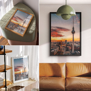 Wandposter „Die Stadt in der Abenddämmerung“