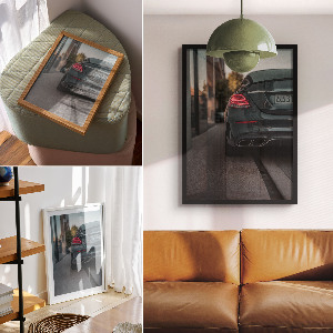 Retro-Poster mit Stadtauto-Motiv