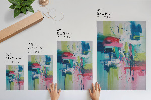 Poster auf Leinwand mit farbenfroher abstrakter Gestaltung