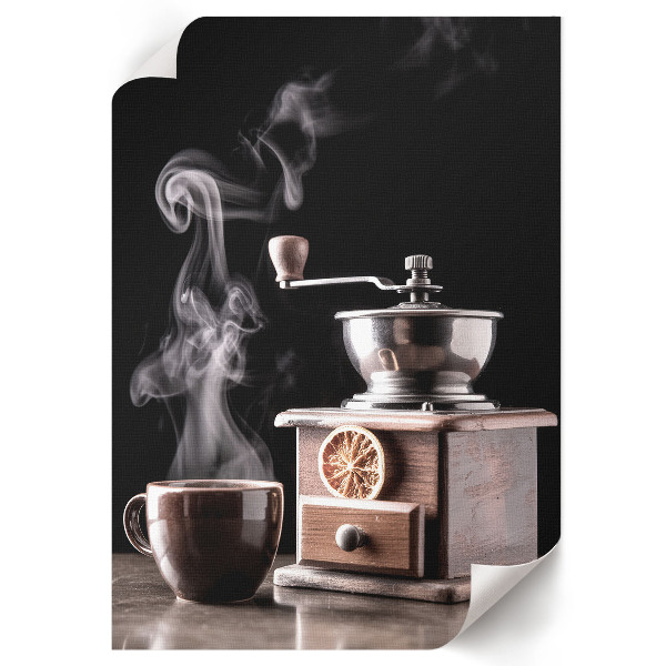 Poster-Kunstdruck mit Kaffee- und Kaffeemühlen-Motiv