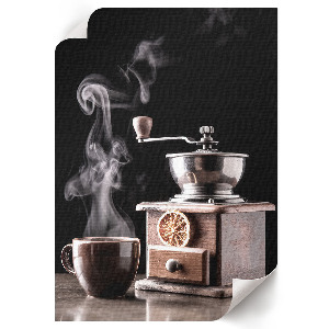 Poster-Kunstdruck mit Kaffee- und Kaffeemühlen-Motiv