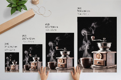 Poster kunstdruck Kaffee und Kaffeemühle