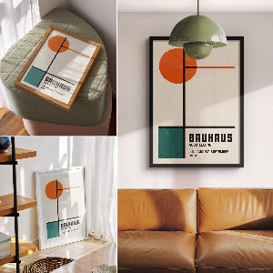 Wandposter im Bauhaus-Stil