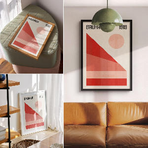 Kunstdruckposter im Bauhaus-Stil von 1919