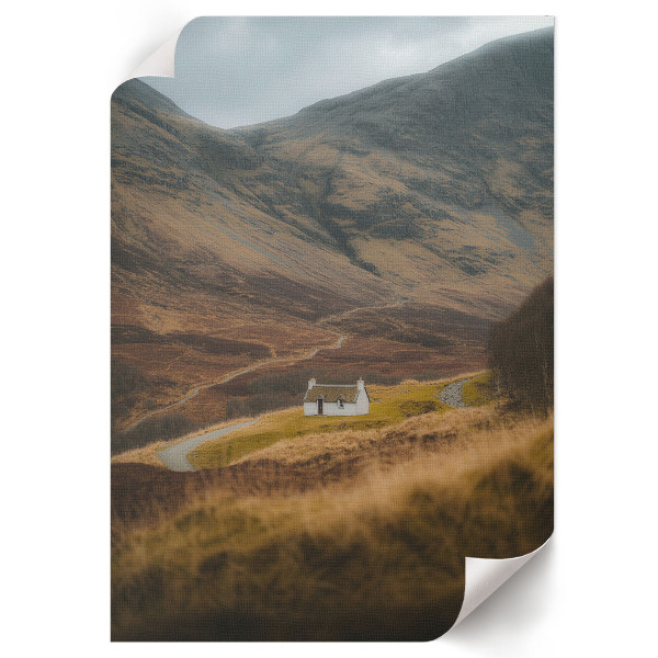 Poster Kunstdruck mit Motiv einer Berghütte