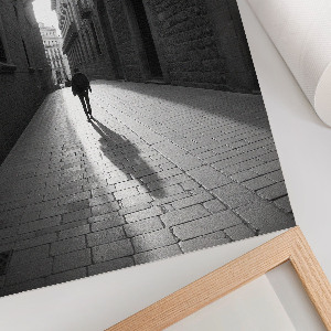 Kunstdruck auf Leinwand mit Schwarz-Weiß-Motiv einer Straße