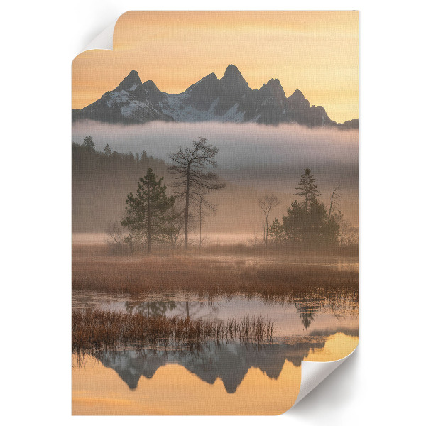 Wandposter mit Berglandschaft