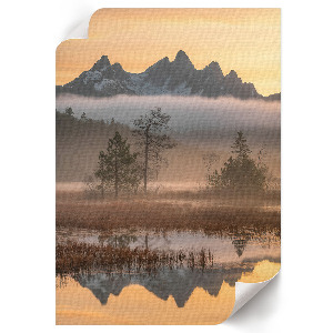 Wandposter mit Berglandschaft