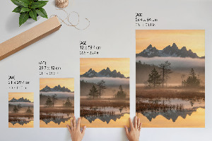 Wandposter mit Berglandschaft