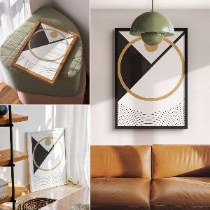 Bilder-Poster mit geometrischer Komposition