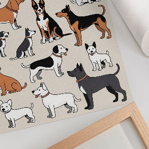 Poster auf Leinwand mit Hundeillustration