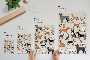 Poster auf Leinwand mit Hundeillustration