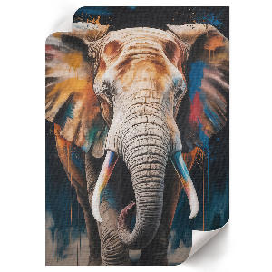 Wandposter mit farbenfrohem Elefantenmotiv