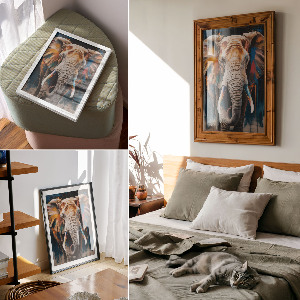 Plagát do izby Slon vo farbách