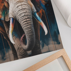 Wandposter mit farbenfrohem Elefantenmotiv
