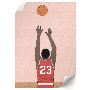 Kunstdruckposter mit Motiv eines Basketballspielers Nummer 23
