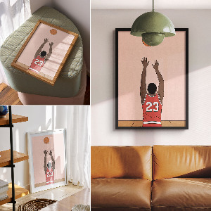 Kunstdruck poster Basketballspieler Nr. 23